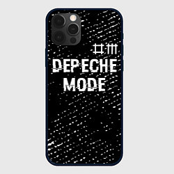 Чехол iPhone 12 Pro Max Depeche Mode glitch на темном фоне: символ сверху