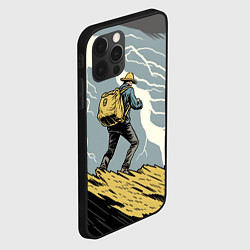 Чехол для iPhone 12 Pro Max Дурак на горе ловит молнию, цвет: 3D-черный — фото 2