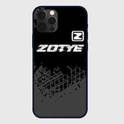 Чехол для iPhone 12 Pro Max Zotye speed на темном фоне со следами шин: символ, цвет: 3D-черный