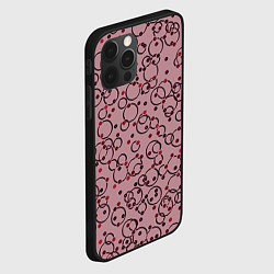 Чехол для iPhone 12 Pro Max Абстракция круги розовый, цвет: 3D-черный — фото 2
