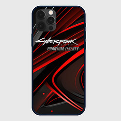 Чехол для iPhone 12 Pro Max Cyberpunk 2077 phantom liberty silver logo, цвет: 3D-черный