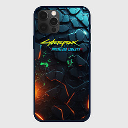 Чехол для iPhone 12 Pro Max Cyberpunk 2077 phantom liberty logo, цвет: 3D-черный