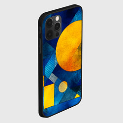Чехол для iPhone 12 Pro Max Жёлтая и синяя геометрия, цвет: 3D-черный — фото 2