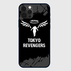 Чехол для iPhone 12 Pro Max Tokyo Revengers glitch на темном фоне, цвет: 3D-черный
