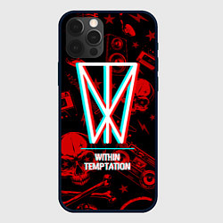 Чехол iPhone 12 Pro Max Within Temptation rock glitch