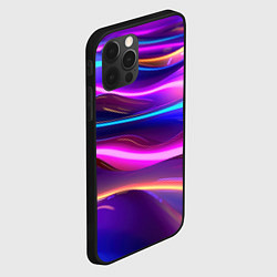 Чехол для iPhone 12 Pro Max Неоновые волны, цвет: 3D-черный — фото 2