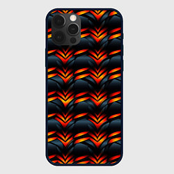 Чехол iPhone 12 Pro Max Orange abstract black