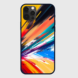 Чехол для iPhone 12 Pro Max Красочные пульсации, цвет: 3D-черный