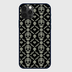 Чехол iPhone 12 Pro Max Узор с черепами Pattern with skulls