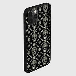 Чехол для iPhone 12 Pro Max Узор с черепами Pattern with skulls, цвет: 3D-черный — фото 2