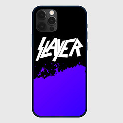 Чехол для iPhone 12 Pro Max Slayer purple grunge, цвет: 3D-черный