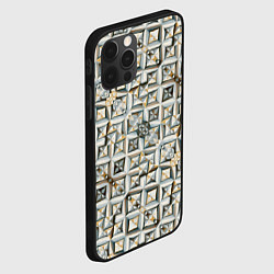 Чехол для iPhone 12 Pro Max Квадраты и ромбы, цвет: 3D-черный — фото 2