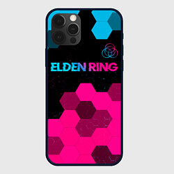 Чехол для iPhone 12 Pro Max Elden Ring - neon gradient: символ сверху, цвет: 3D-черный