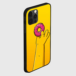 Чехол для iPhone 12 Pro Max Гомер и пончик, цвет: 3D-черный — фото 2