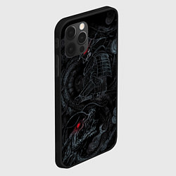 Чехол для iPhone 12 Pro Max Dragon and samurai, цвет: 3D-черный — фото 2