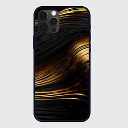 Чехол iPhone 12 Pro Max Black gold waves