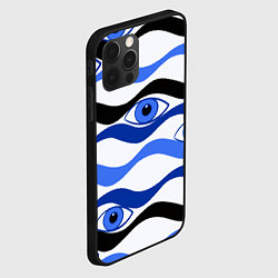 Чехол для iPhone 12 Pro Max Глазки плывущие в голубых волнах, цвет: 3D-черный — фото 2