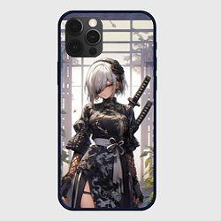 Чехол iPhone 12 Pro Max Nier automata девушка с мечами