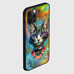 Чехол для iPhone 12 Pro Max Cat fashionista - neural network, цвет: 3D-черный — фото 2