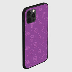 Чехол для iPhone 12 Pro Max Violet dinosaurs, цвет: 3D-черный — фото 2