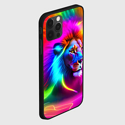 Чехол для iPhone 12 Pro Max Неоновый лев в цветовой абстракции, цвет: 3D-черный — фото 2
