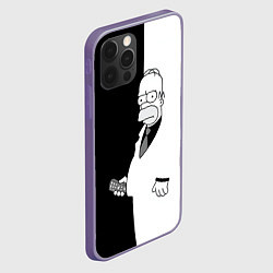 Чехол для iPhone 12 Pro Max Homer Simpson - black and white, цвет: 3D-серый — фото 2