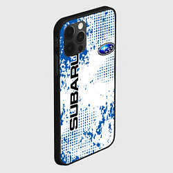 Чехол для iPhone 12 Pro Max Subaru blue logo, цвет: 3D-черный — фото 2