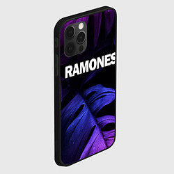 Чехол для iPhone 12 Pro Max Ramones neon monstera, цвет: 3D-черный — фото 2