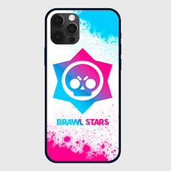 Чехол iPhone 12 Pro Max Brawl Stars neon gradient style