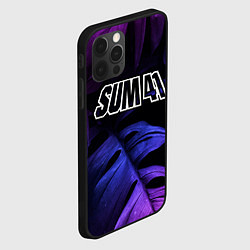 Чехол для iPhone 12 Pro Max Sum41 neon monstera, цвет: 3D-черный — фото 2