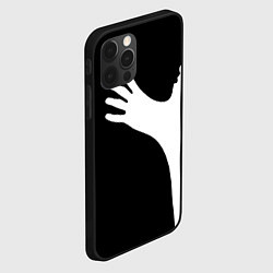 Чехол для iPhone 12 Pro Max Чёрно-белый рисунок, цвет: 3D-черный — фото 2