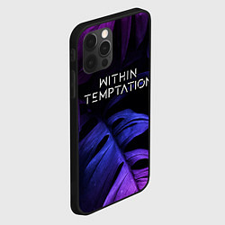 Чехол для iPhone 12 Pro Max Within Temptation neon monstera, цвет: 3D-черный — фото 2