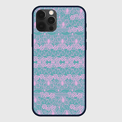 Чехол iPhone 12 Pro Max Voilet flower pattern