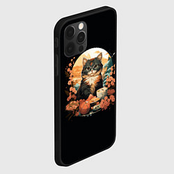 Чехол для iPhone 12 Pro Max Пушистая японская кошка за обедом, цвет: 3D-черный — фото 2