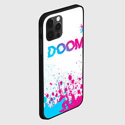 Чехол для iPhone 12 Pro Max Doom neon gradient style: символ сверху, цвет: 3D-черный — фото 2