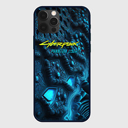 Чехол для iPhone 12 Pro Max Cyberpunk ice blue, цвет: 3D-черный