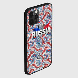 Чехол для iPhone 12 Pro Max Happy Russia волнистые узоры, цвет: 3D-черный — фото 2