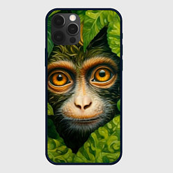 Чехол для iPhone 12 Pro Max Обезьянка в джунгли, цвет: 3D-черный