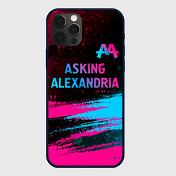 Чехол iPhone 12 Pro Max Asking Alexandria - neon gradient: символ сверху