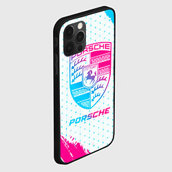 Чехол для iPhone 12 Pro Max Porsche neon gradient style, цвет: 3D-черный — фото 2