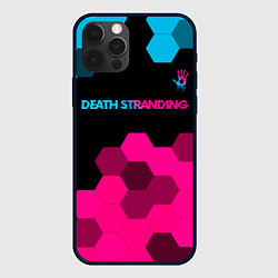 Чехол iPhone 12 Pro Max Death Stranding - neon gradient: символ сверху