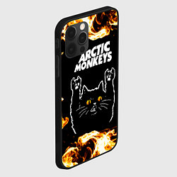 Чехол для iPhone 12 Pro Max Arctic Monkeys рок кот и огонь, цвет: 3D-черный — фото 2
