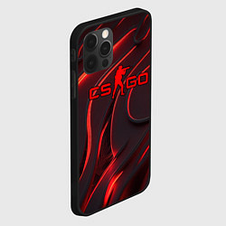 Чехол для iPhone 12 Pro Max CSGO red abstract, цвет: 3D-черный — фото 2