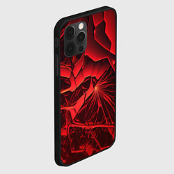 Чехол для iPhone 12 Pro Max Объемные красные разломы, цвет: 3D-черный — фото 2