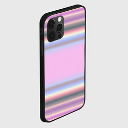 Чехол для iPhone 12 Pro Max Сиреневые полосы, цвет: 3D-черный — фото 2