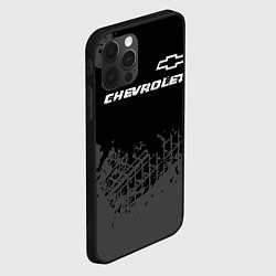 Чехол для iPhone 12 Pro Max Chevrolet speed на темном фоне со следами шин: сим, цвет: 3D-черный — фото 2