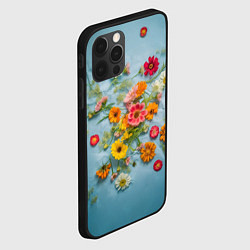Чехол для iPhone 12 Pro Max Букет полевых цветов на ткани, цвет: 3D-черный — фото 2