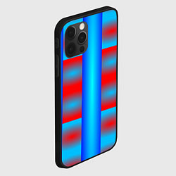 Чехол для iPhone 12 Pro Max Красно-синие полосы и квадраты, цвет: 3D-черный — фото 2