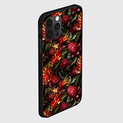 Чехол для iPhone 12 Pro Max Тропические цветы, цвет: 3D-черный — фото 2