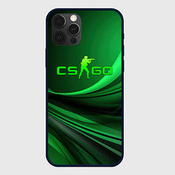 Чехол для iPhone 12 Pro Max CS GO green abstract, цвет: 3D-черный